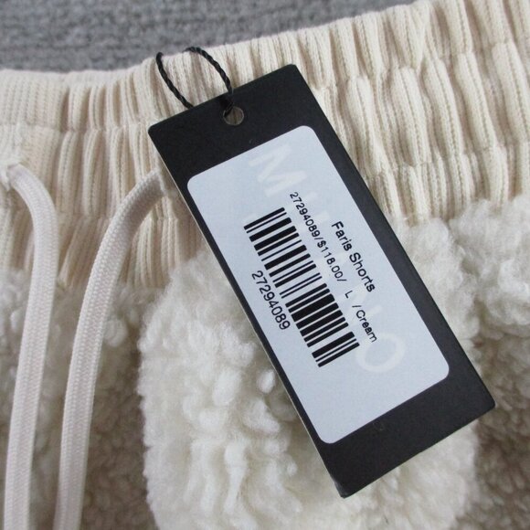 Milano Di Rouge Shorts Adult Large Cream Faris Sherpa Teddy Pile Fleece Lounge - Picture 5 of 11